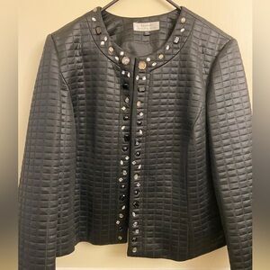 Tahari bejeweled blazer, snap top closure 25”